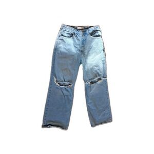 Abercrombie & Fitch The 90s Straight High Rise Jeans Light Wash Distressed 28/6